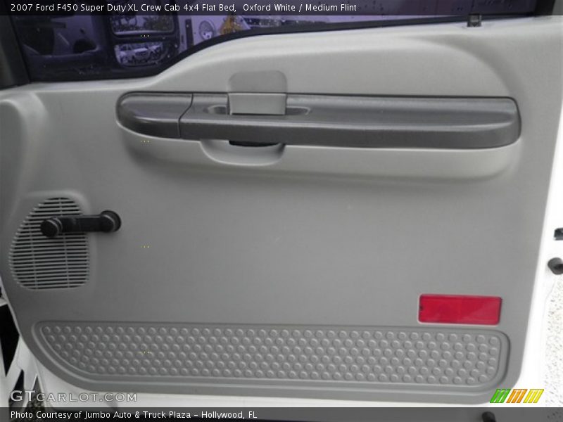 Oxford White / Medium Flint 2007 Ford F450 Super Duty XL Crew Cab 4x4 Flat Bed