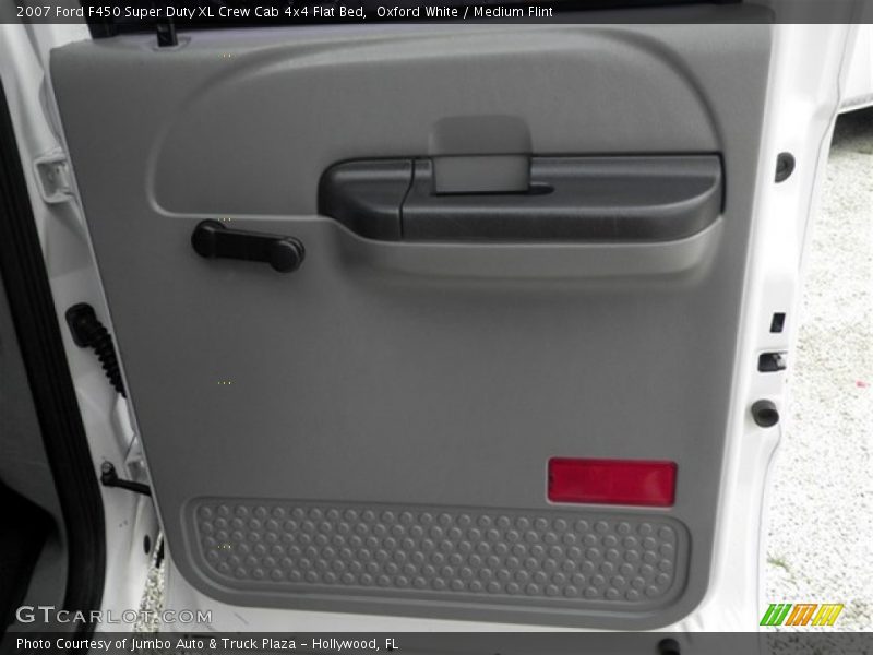 Oxford White / Medium Flint 2007 Ford F450 Super Duty XL Crew Cab 4x4 Flat Bed