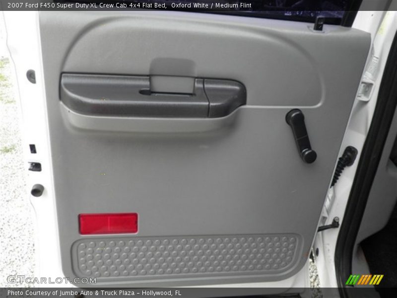 Oxford White / Medium Flint 2007 Ford F450 Super Duty XL Crew Cab 4x4 Flat Bed