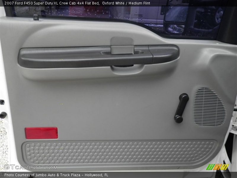 Oxford White / Medium Flint 2007 Ford F450 Super Duty XL Crew Cab 4x4 Flat Bed