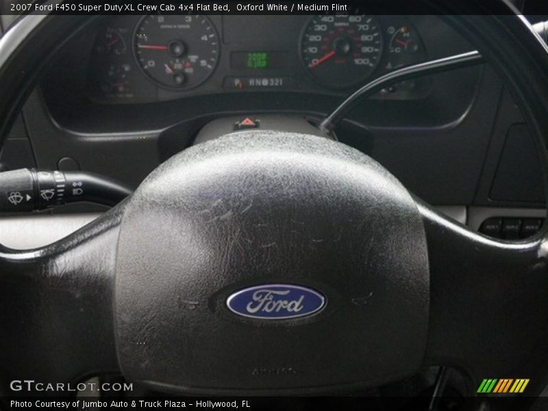 Oxford White / Medium Flint 2007 Ford F450 Super Duty XL Crew Cab 4x4 Flat Bed