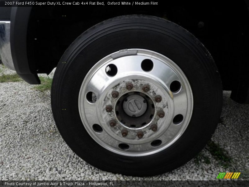 Oxford White / Medium Flint 2007 Ford F450 Super Duty XL Crew Cab 4x4 Flat Bed