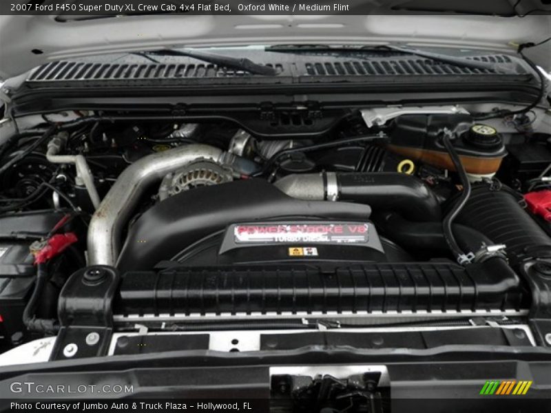 Oxford White / Medium Flint 2007 Ford F450 Super Duty XL Crew Cab 4x4 Flat Bed