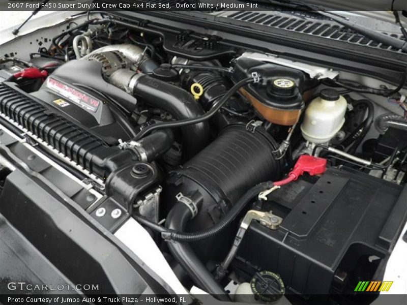 Oxford White / Medium Flint 2007 Ford F450 Super Duty XL Crew Cab 4x4 Flat Bed