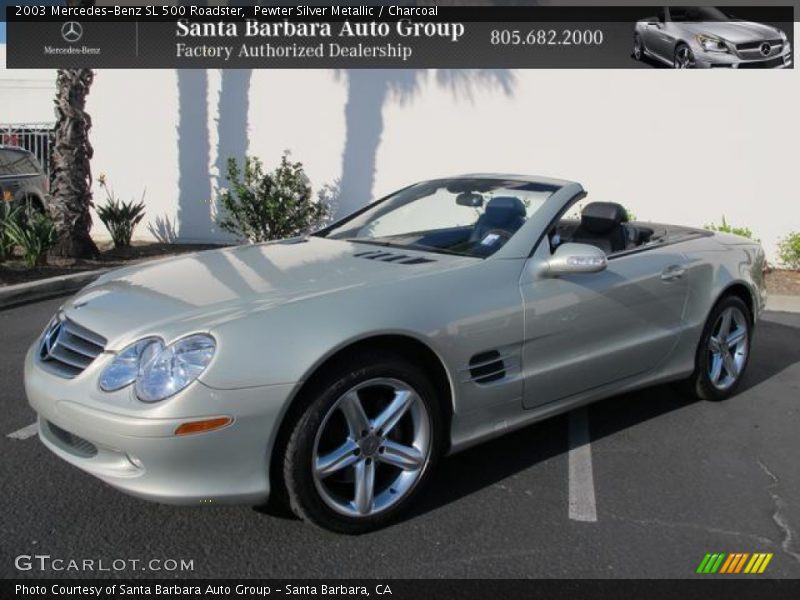 Pewter Silver Metallic / Charcoal 2003 Mercedes-Benz SL 500 Roadster