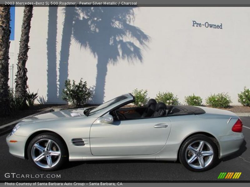 Pewter Silver Metallic / Charcoal 2003 Mercedes-Benz SL 500 Roadster