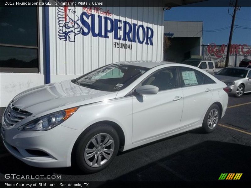 Shimmering White / Camel 2013 Hyundai Sonata GLS