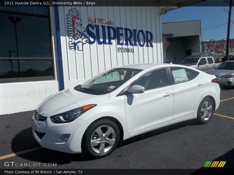 Shimmering White / Beige 2013 Hyundai Elantra GLS