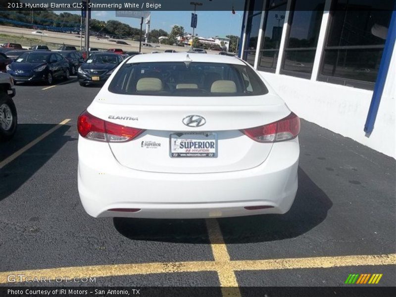 Shimmering White / Beige 2013 Hyundai Elantra GLS