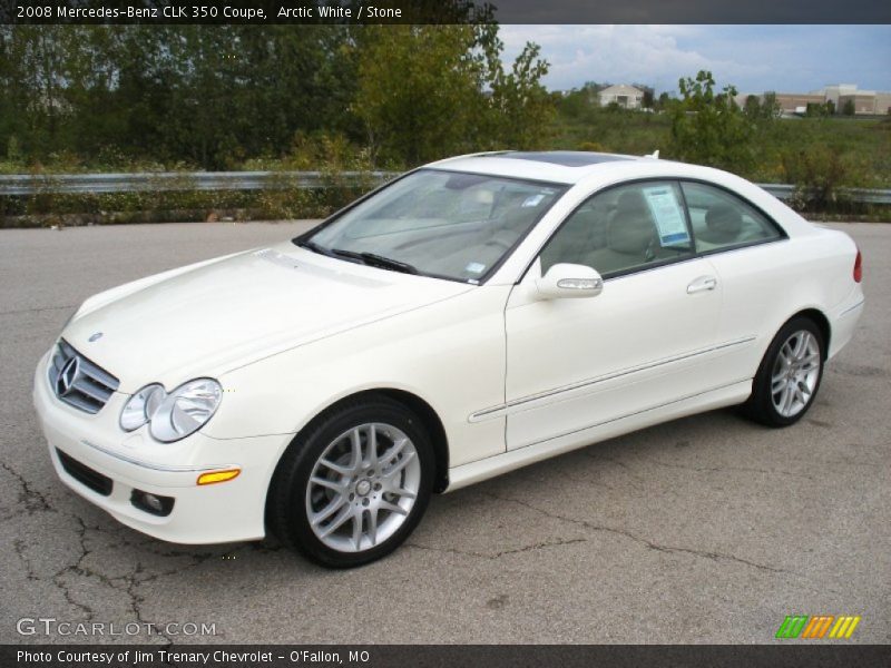 Arctic White / Stone 2008 Mercedes-Benz CLK 350 Coupe