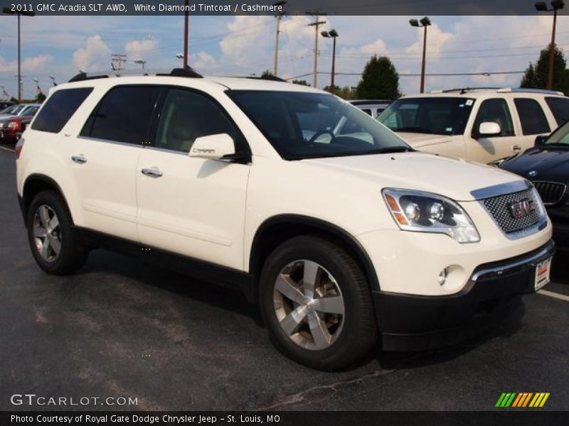 White Diamond Tintcoat / Cashmere 2011 GMC Acadia SLT AWD