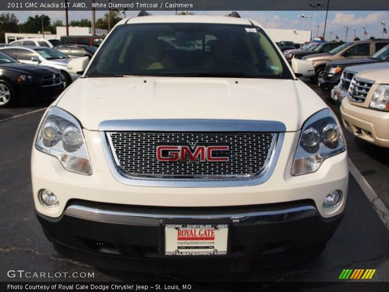 White Diamond Tintcoat / Cashmere 2011 GMC Acadia SLT AWD