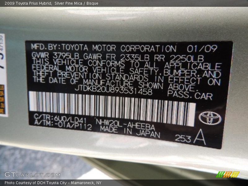 Silver Pine Mica / Bisque 2009 Toyota Prius Hybrid