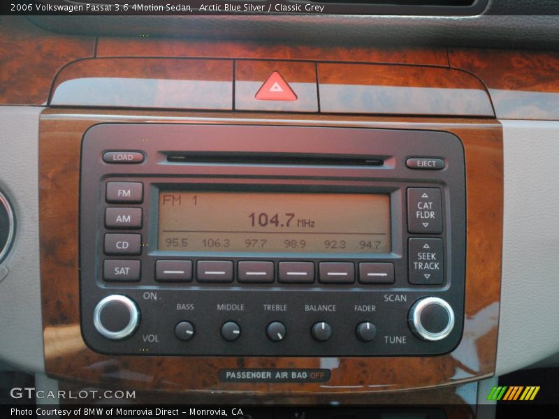 Audio System of 2006 Passat 3.6 4Motion Sedan