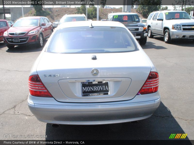 Brilliant Silver Metallic / Ash 2005 Mercedes-Benz S 430 Sedan