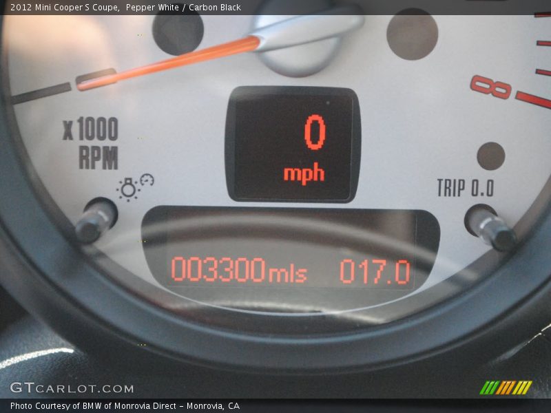 Pepper White / Carbon Black 2012 Mini Cooper S Coupe