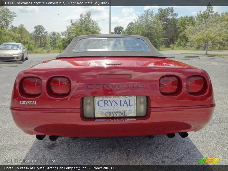 Dark Red Metallic / Black 1991 Chevrolet Corvette Convertible