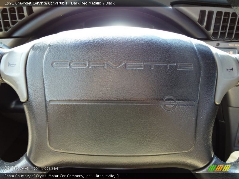 Dark Red Metallic / Black 1991 Chevrolet Corvette Convertible