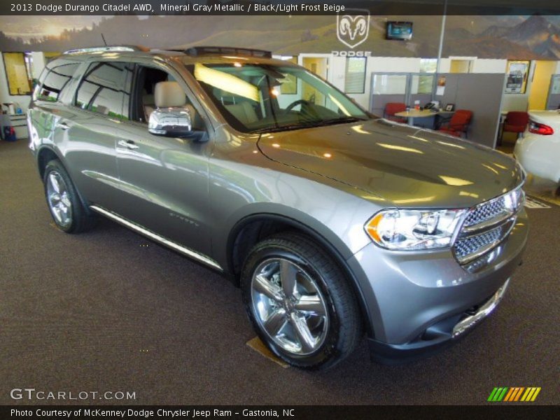 Mineral Gray Metallic / Black/Light Frost Beige 2013 Dodge Durango Citadel AWD