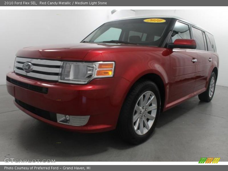 Red Candy Metallic / Medium Light Stone 2010 Ford Flex SEL