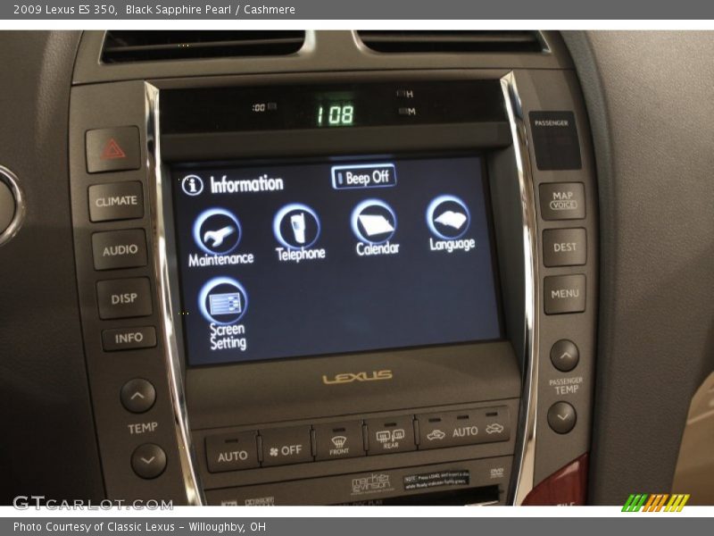 Black Sapphire Pearl / Cashmere 2009 Lexus ES 350