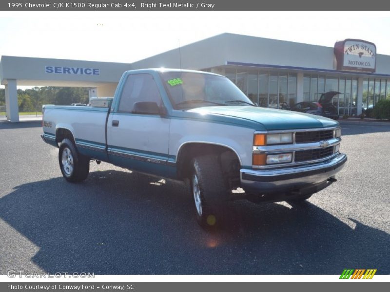 Bright Teal Metallic / Gray 1995 Chevrolet C/K K1500 Regular Cab 4x4