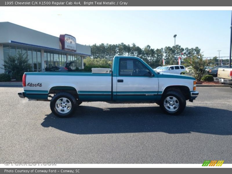 Bright Teal Metallic / Gray 1995 Chevrolet C/K K1500 Regular Cab 4x4