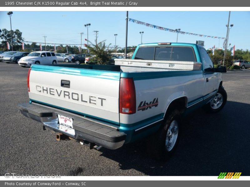 Bright Teal Metallic / Gray 1995 Chevrolet C/K K1500 Regular Cab 4x4
