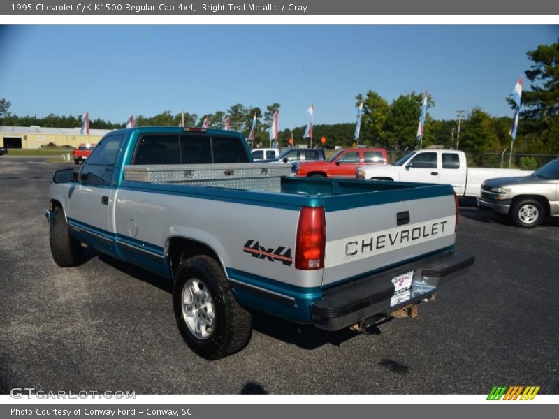 Bright Teal Metallic / Gray 1995 Chevrolet C/K K1500 Regular Cab 4x4
