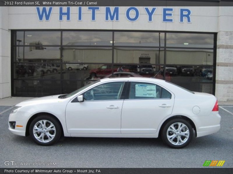 White Platinum Tri-Coat / Camel 2012 Ford Fusion SE