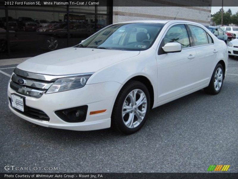 White Platinum Tri-Coat / Camel 2012 Ford Fusion SE