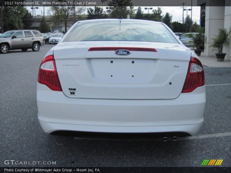 White Platinum Tri-Coat / Camel 2012 Ford Fusion SE