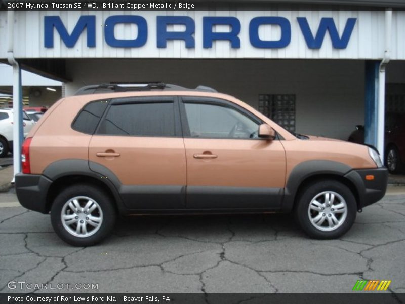 Brilliant Copper Metallic / Beige 2007 Hyundai Tucson SE 4WD