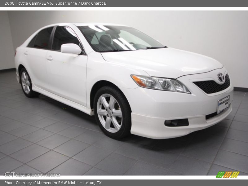 Super White / Dark Charcoal 2008 Toyota Camry SE V6