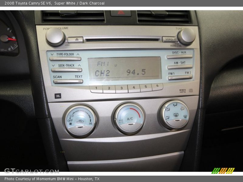Super White / Dark Charcoal 2008 Toyota Camry SE V6
