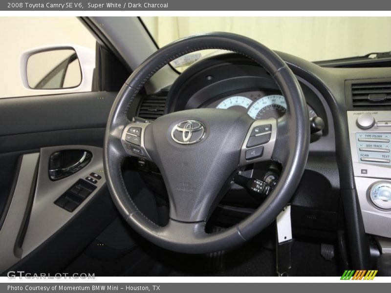 Super White / Dark Charcoal 2008 Toyota Camry SE V6