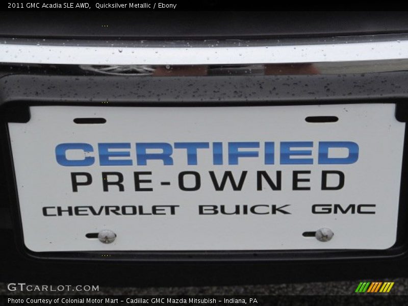 Quicksilver Metallic / Ebony 2011 GMC Acadia SLE AWD