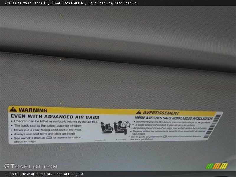 Silver Birch Metallic / Light Titanium/Dark Titanium 2008 Chevrolet Tahoe LT