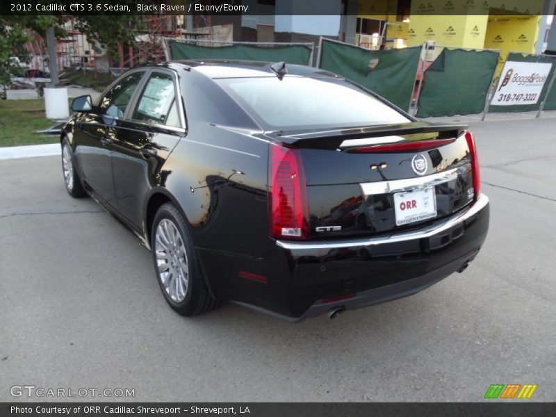 Black Raven / Ebony/Ebony 2012 Cadillac CTS 3.6 Sedan