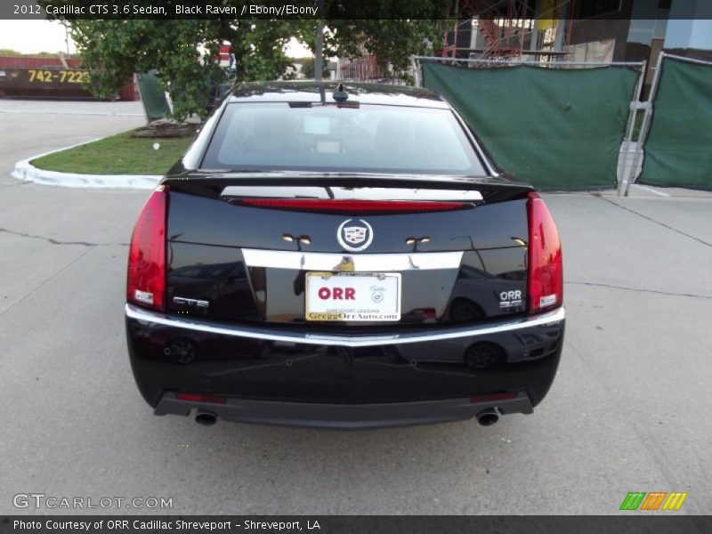 Black Raven / Ebony/Ebony 2012 Cadillac CTS 3.6 Sedan