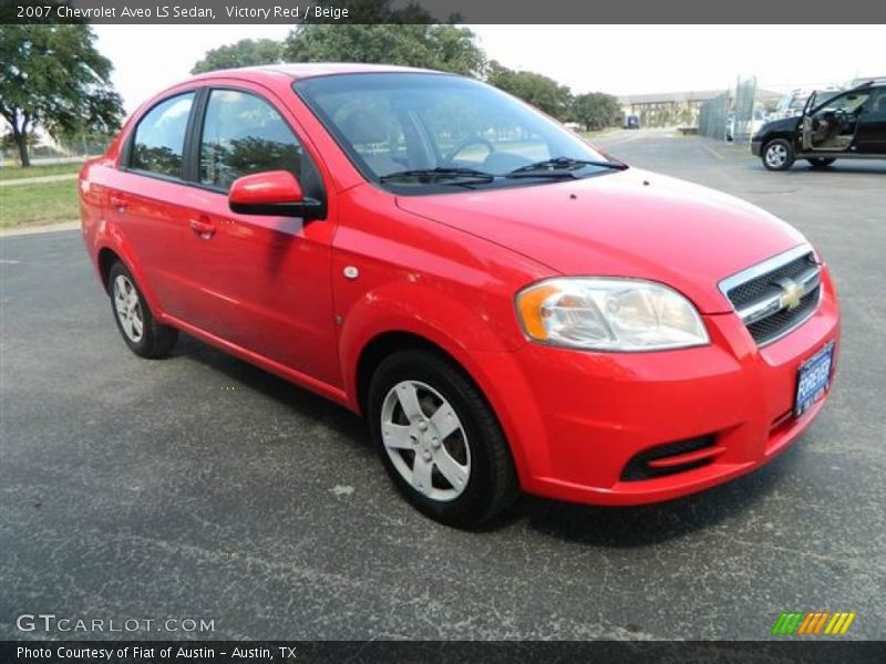 Victory Red / Beige 2007 Chevrolet Aveo LS Sedan