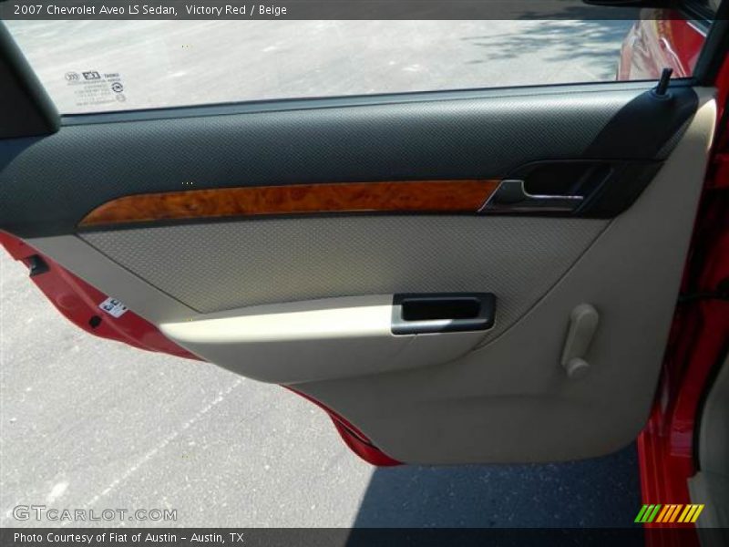 Victory Red / Beige 2007 Chevrolet Aveo LS Sedan