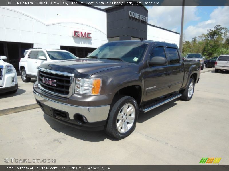 Medium Brown Metallic / Ebony Black/Light Cashmere 2007 GMC Sierra 1500 SLE Crew Cab