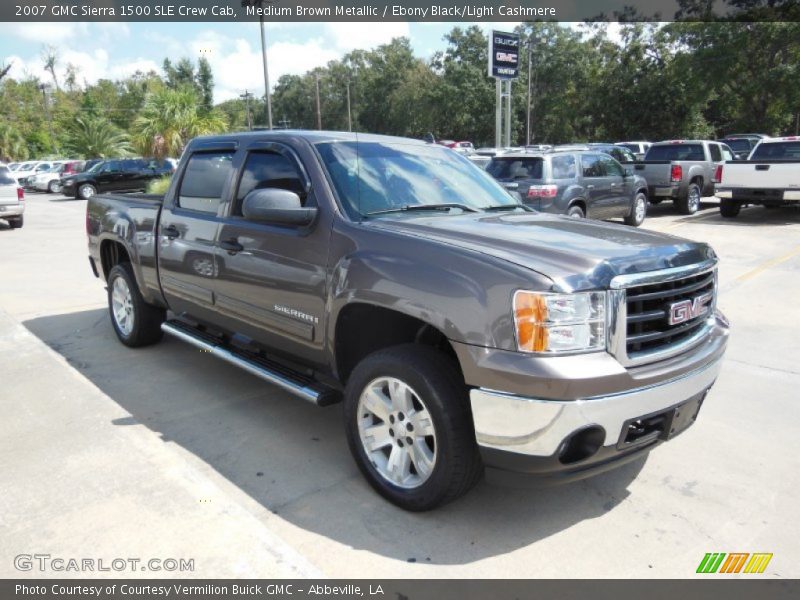 Medium Brown Metallic / Ebony Black/Light Cashmere 2007 GMC Sierra 1500 SLE Crew Cab
