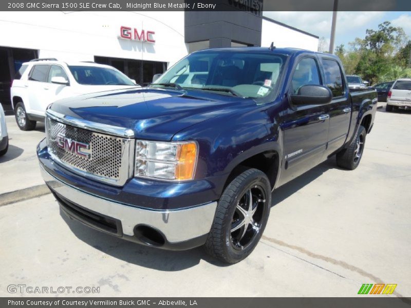 Midnight Blue Metallic / Ebony 2008 GMC Sierra 1500 SLE Crew Cab
