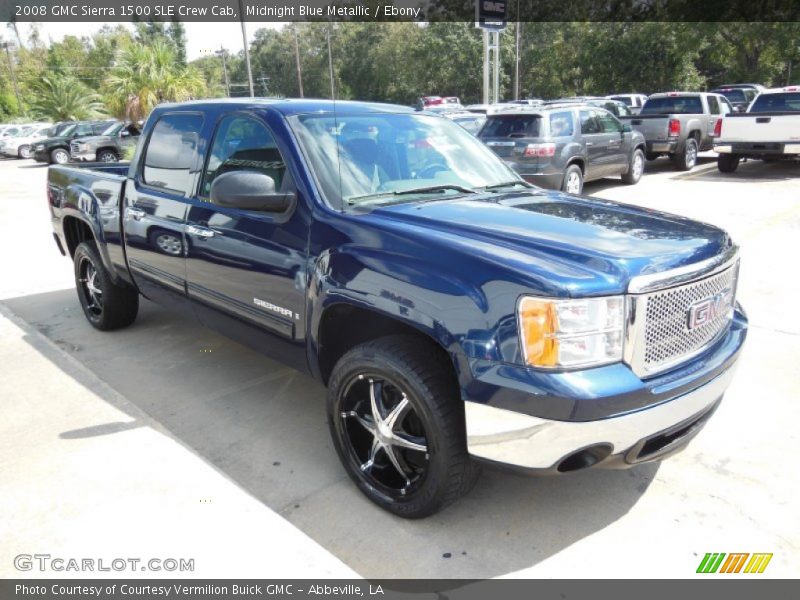 Midnight Blue Metallic / Ebony 2008 GMC Sierra 1500 SLE Crew Cab