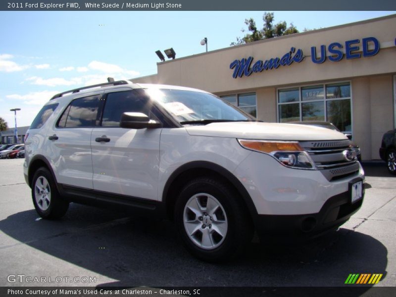 White Suede / Medium Light Stone 2011 Ford Explorer FWD