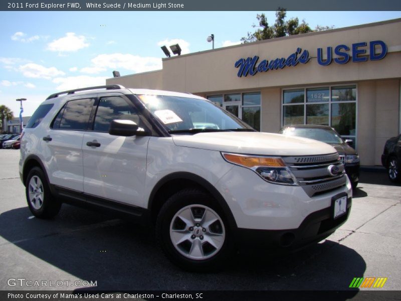 White Suede / Medium Light Stone 2011 Ford Explorer FWD
