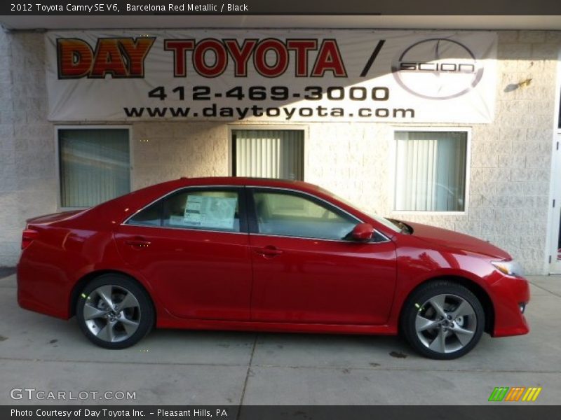 Barcelona Red Metallic / Black 2012 Toyota Camry SE V6