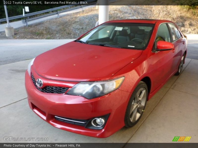 Barcelona Red Metallic / Black 2012 Toyota Camry SE V6
